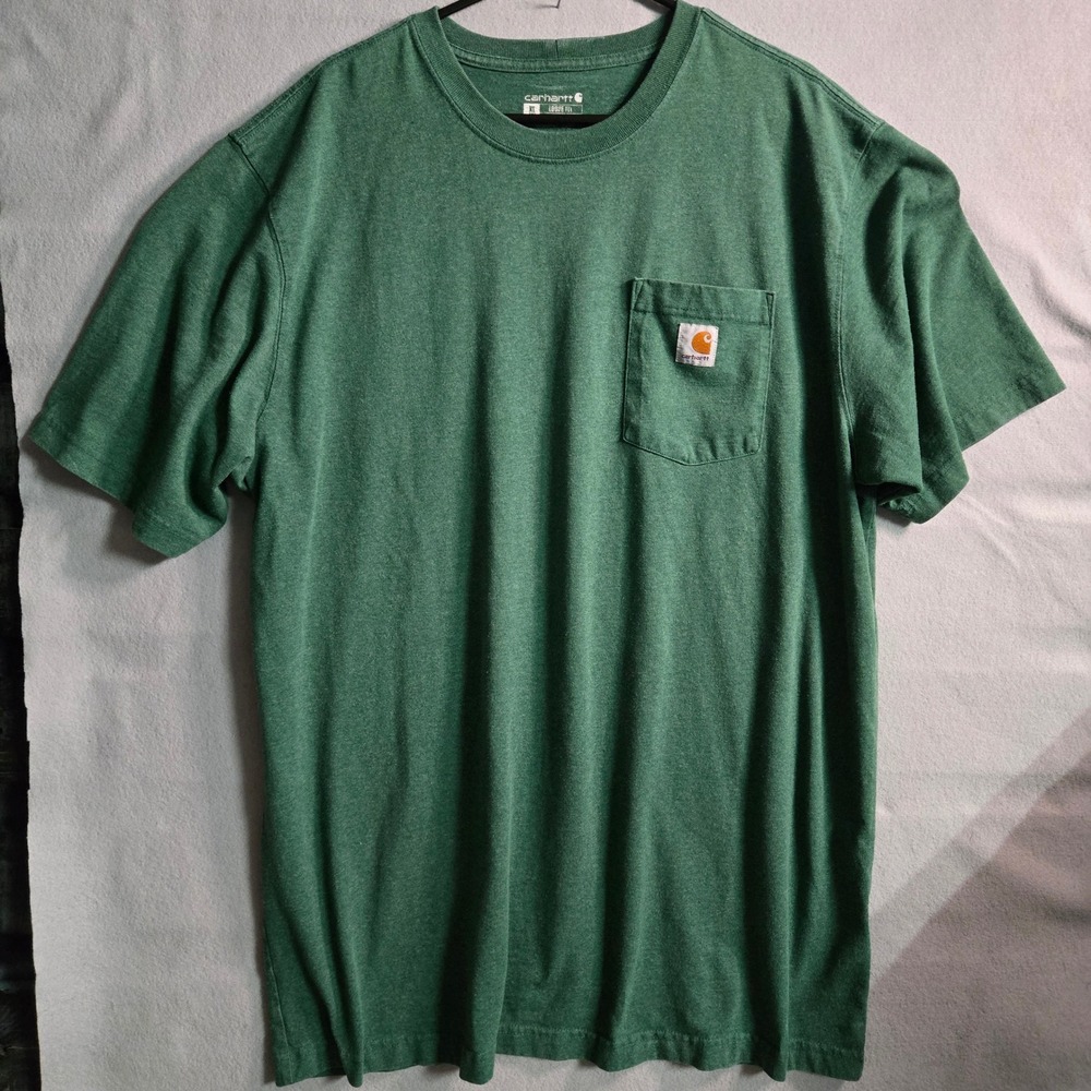 Carhartt K87 Loose Fit Workwear Pocket T-Shirt Mens Green Sleeve‎ Tee XL Tall
